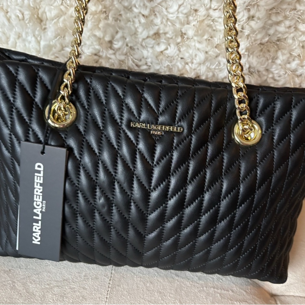 Black leather Quilted Women's Bag